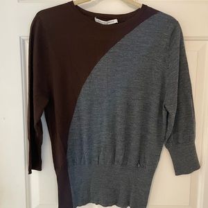 NWT Maroon & Gray Merino Sweater Size M